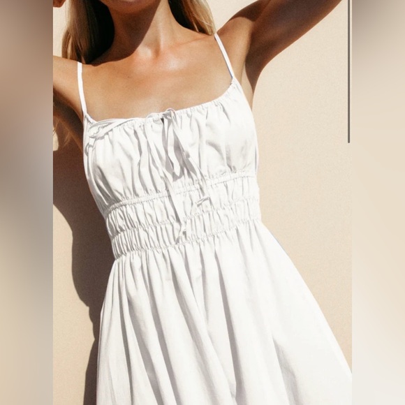 Ciao Lucia Gabriela Washed Cotton White Poplin Midi Dress XS - Picture 5 of 11